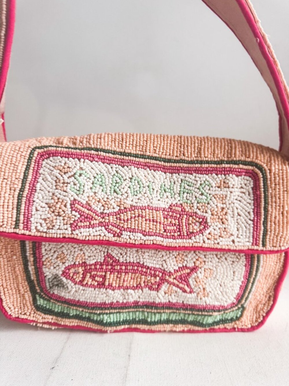 Sol and Mer Nude Pink Sardines Beaded Bag - Picture 2 of 8